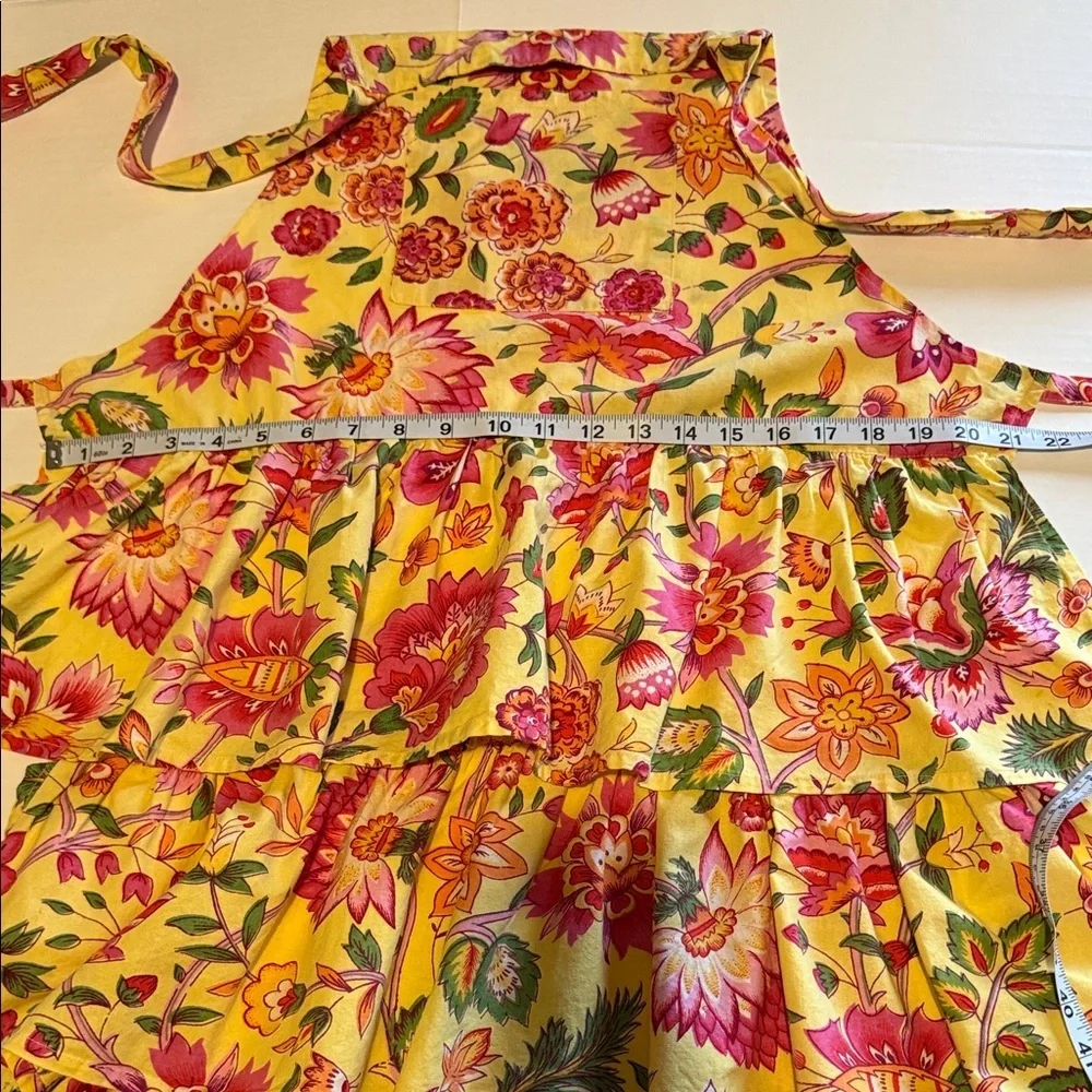 April Cornell Yellow Floral Tiered Apron
